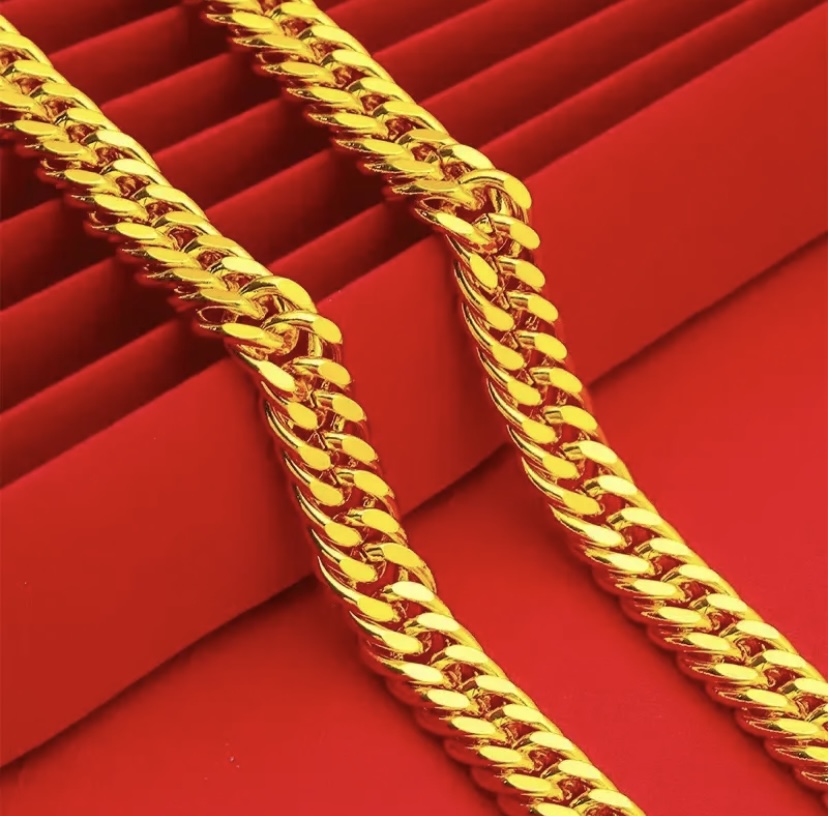 合金项链 【老板项链】男士男款时尚潮流个性霸气素款经典百搭金色