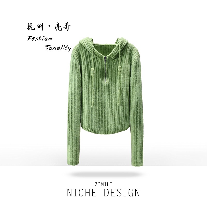 【亮哥欧货女装】冬季加厚羊毛《绒垛》春辰绿高领羊毛毛衣26562-P3