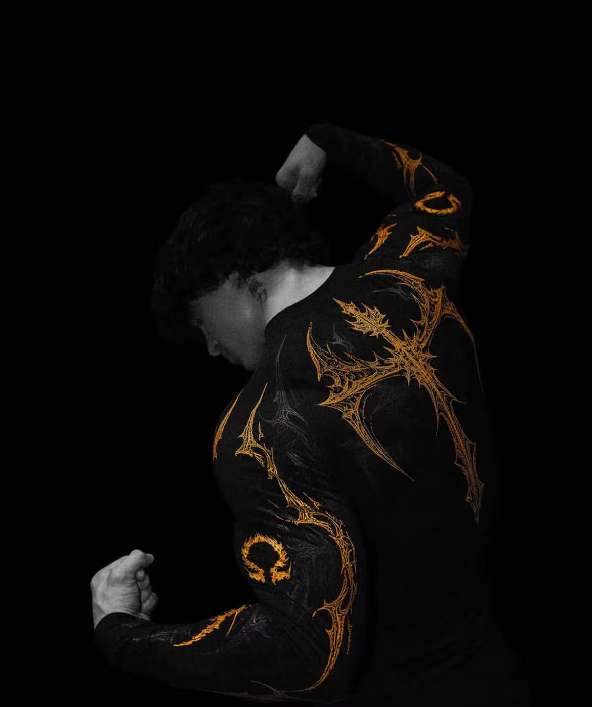 Breathedivinity毒液战斧长袖美式运动健身男士长袖速干弹力情侣