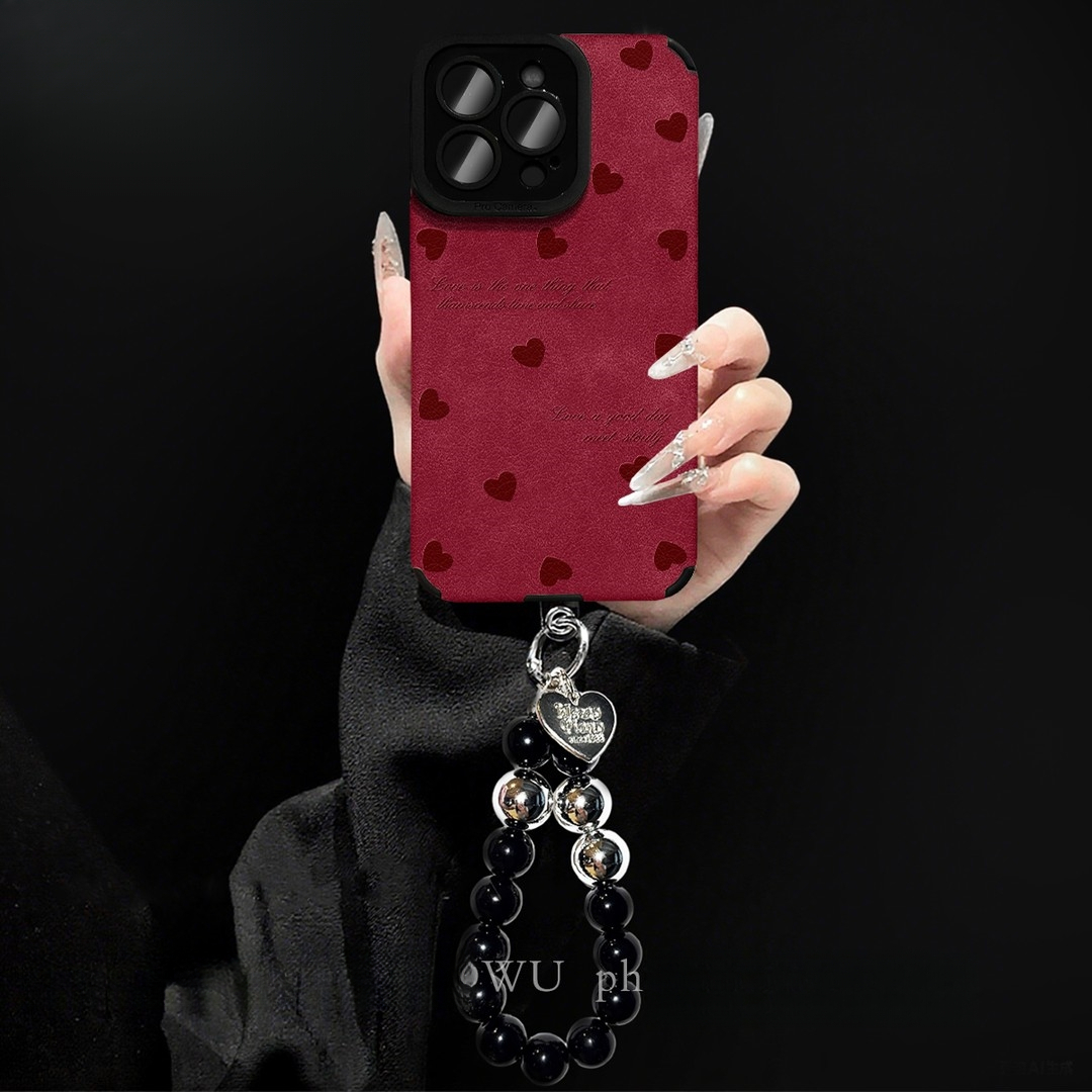 轻奢瞳眼英文爱心适用苹果17promax手链手机壳iPhone16/15/14/13