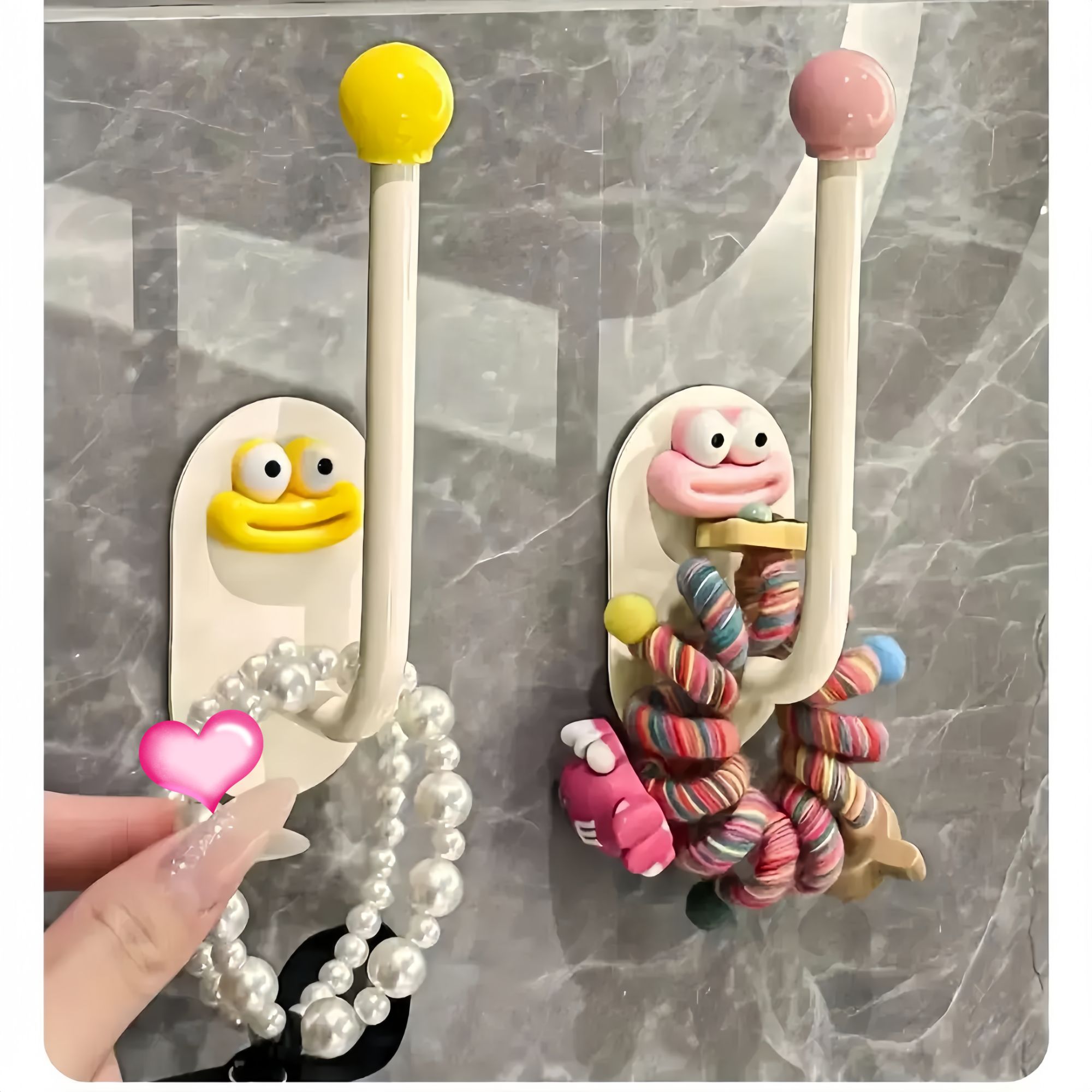 发圈发箍粘钩收纳架发夹皮筋头绳挂钩发绳首饰品收纳架塑料卫生间