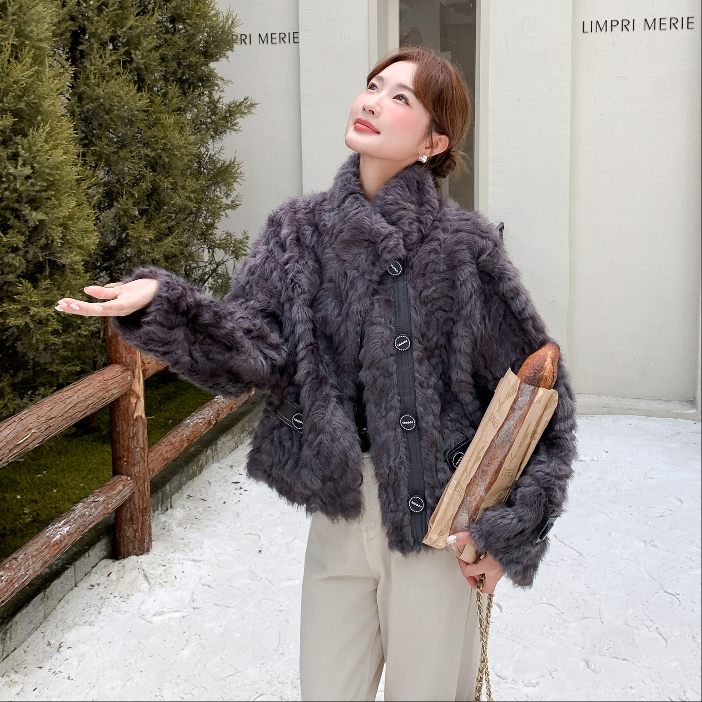 199P175控268皮毛一体工装短外套