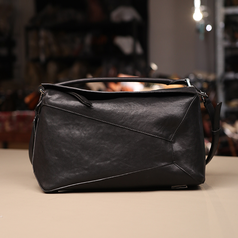 INGAIR硬野2025新款大号几何36*23*15意大利全植鞣粒面头层牛皮