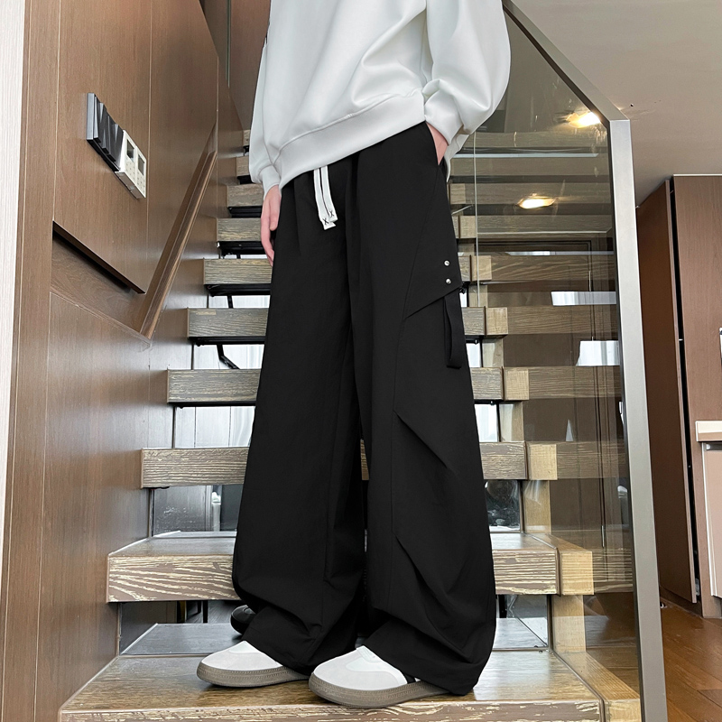 裤子男秋冬季新款潮牌男士休闲裤宽松直筒工装裤男款阔腿长裤男裤