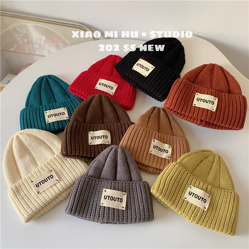 ins韩国宝宝加厚毛线帽秋冬季韩版百搭儿童针织帽潮