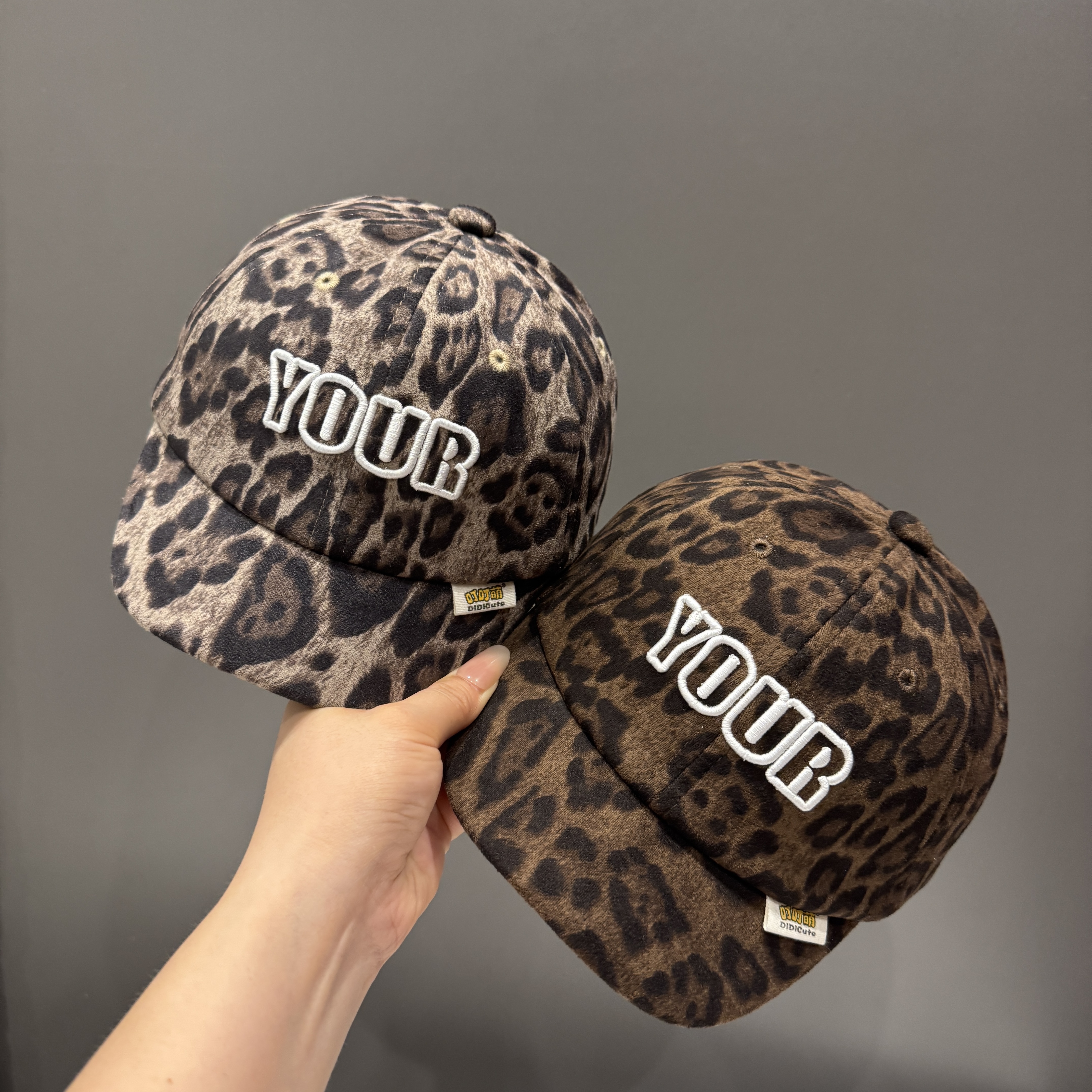 MIDIXIN/米迪昕儿童帽子时尚豹纹百搭鸭舌帽秋季宝宝遮阳防风帽