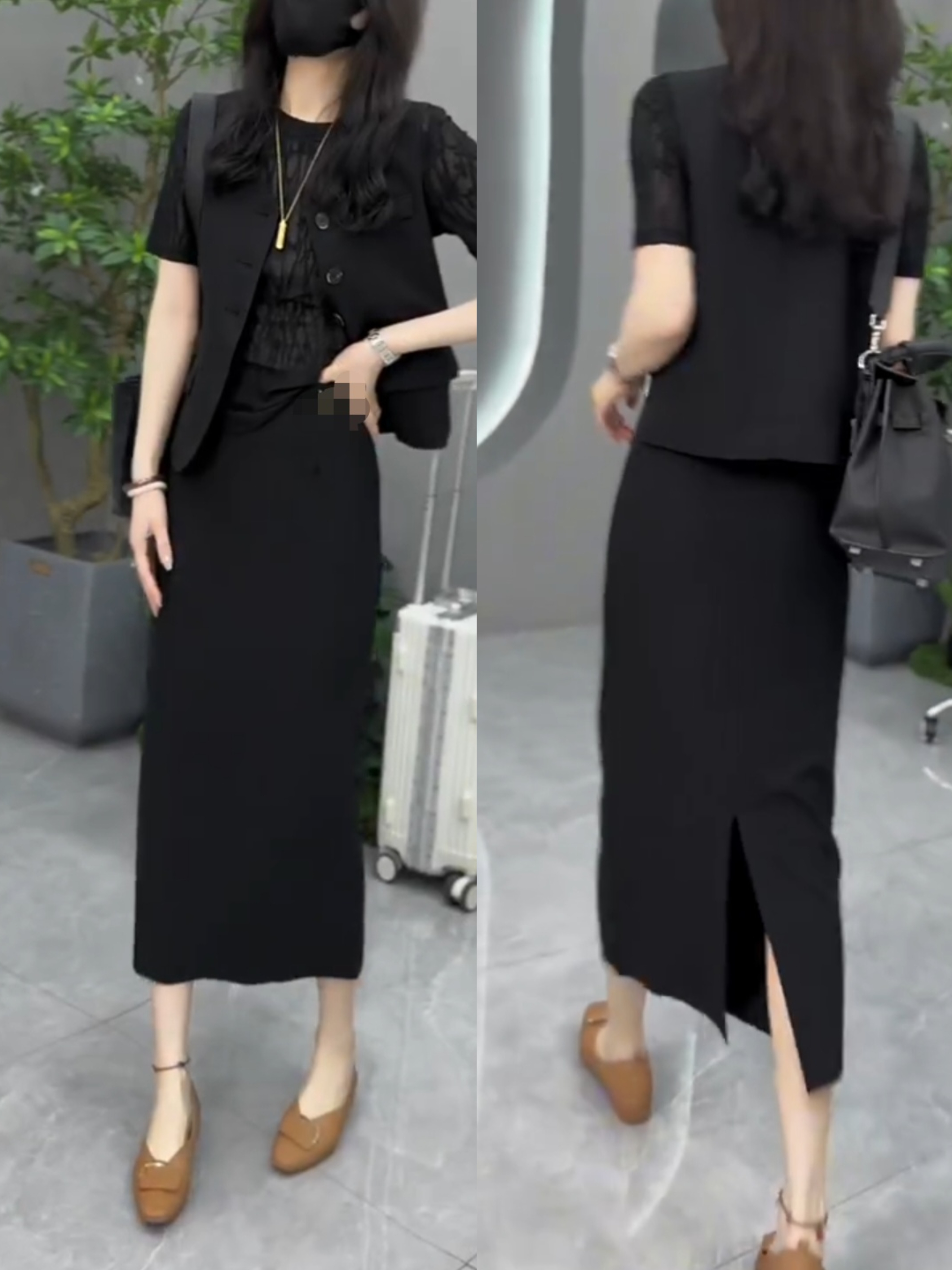 秋季新款韩版时尚女装套转休闲减龄气质显瘦穿搭外套半身裙两件套