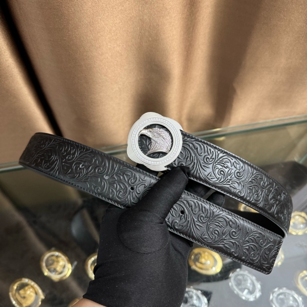 史蒂芬新款百搭男士皮带高档休闲老鹰头牛皮腰带青中老年时尚商务