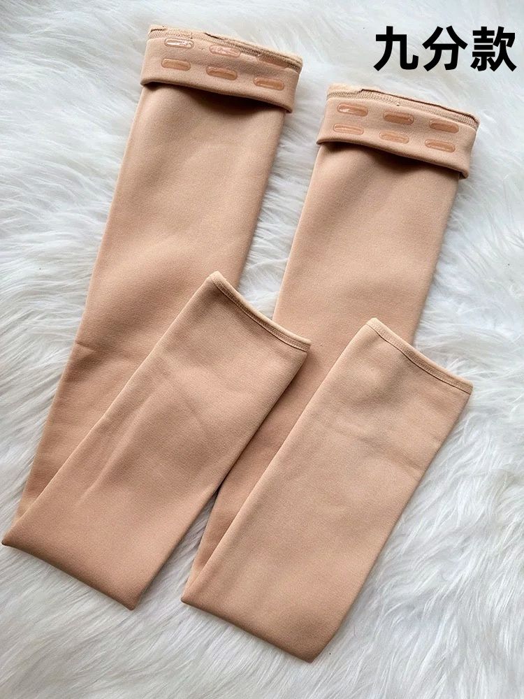 加长款九分大腿袜套加绒打底不连脚直筒秋冬保暖护膝加厚长筒袜子