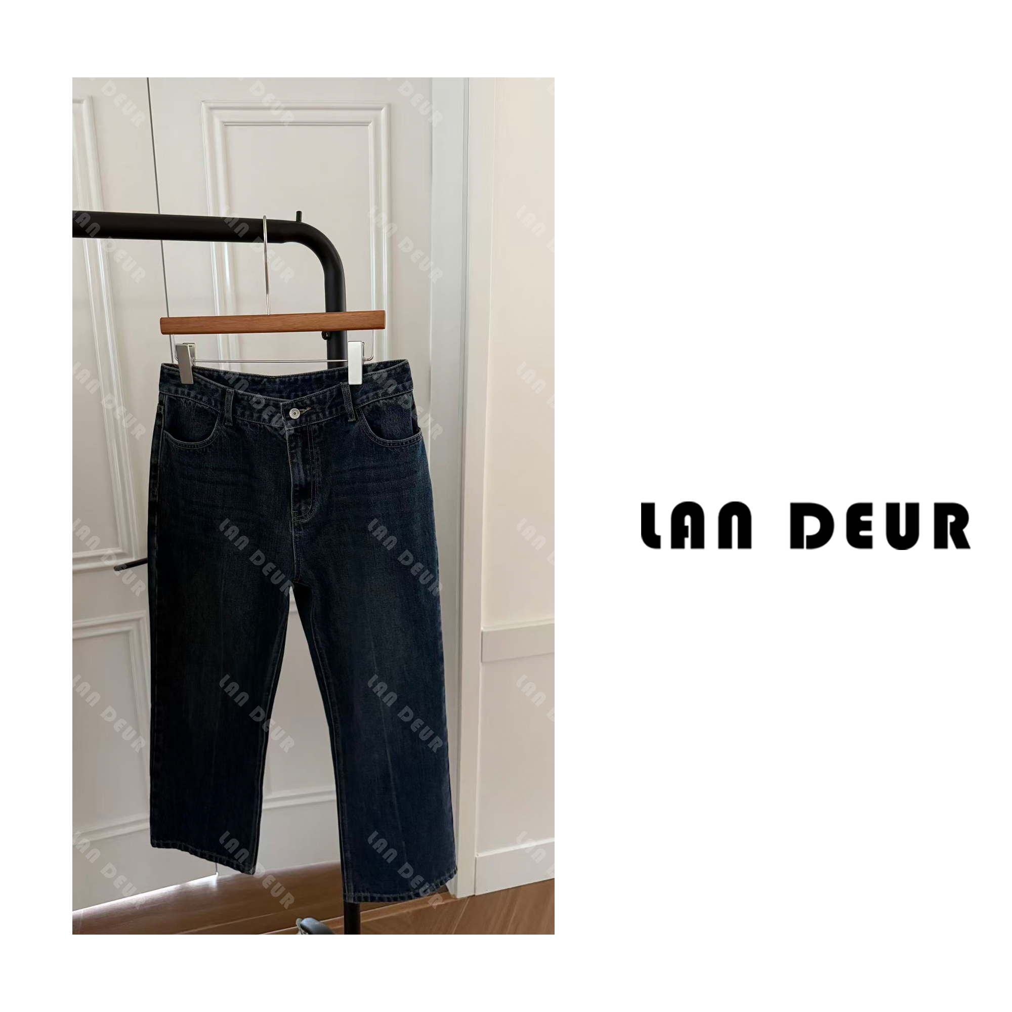 【目光捕捉器】前中缝九分喇叭裤时尚百搭简约休闲牛仔裤子女