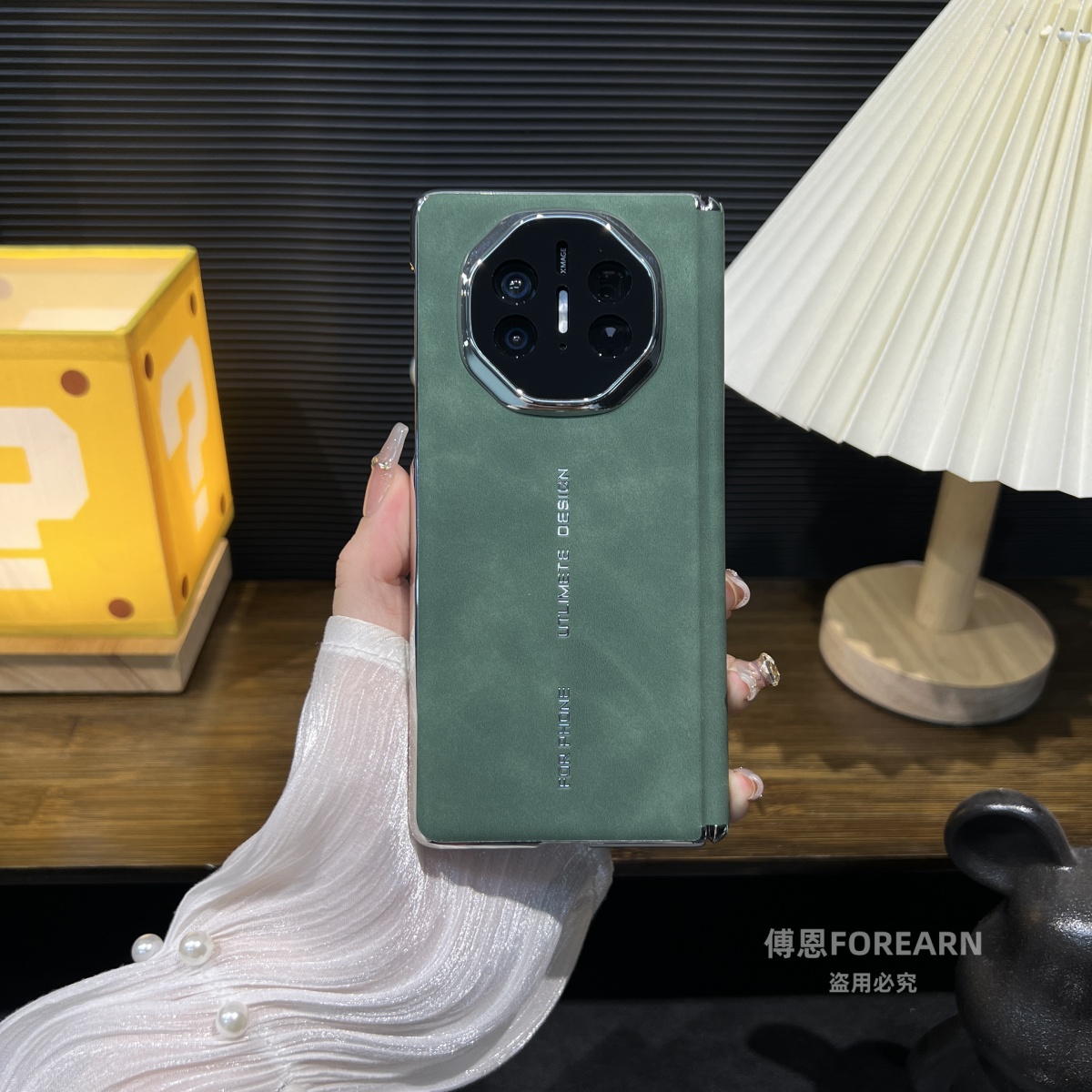 适用于华为matex6手机壳双中轴翻毛皮matex5折叠屏x5保护套羊巴纹