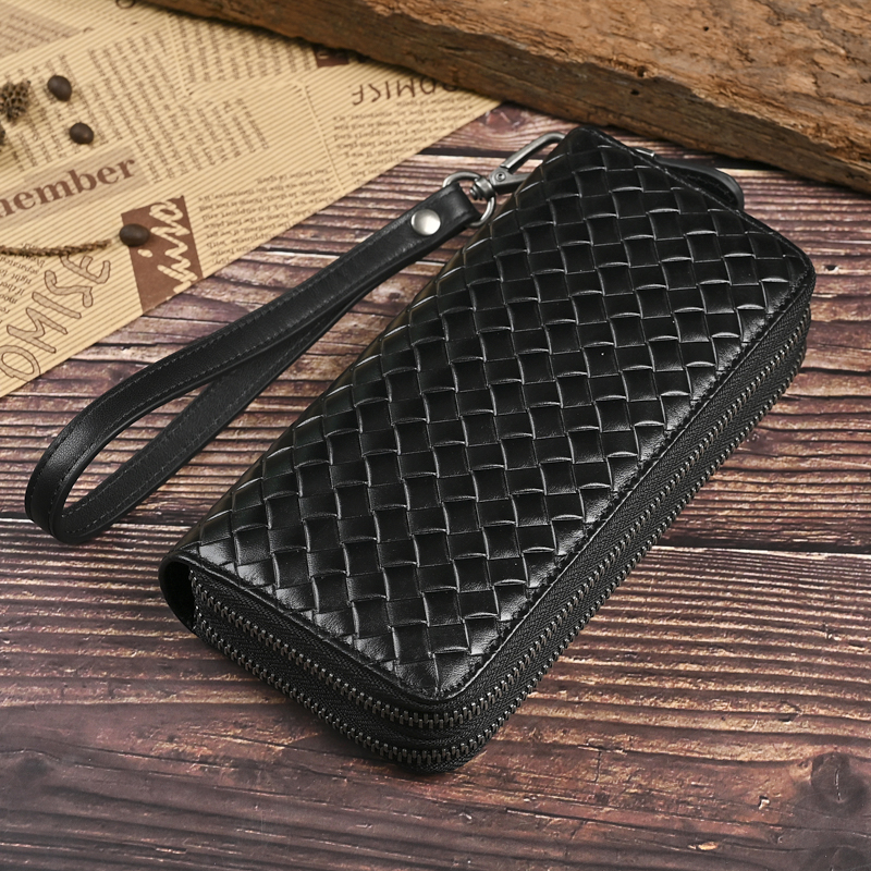 商务休闲韩版头层牛皮男士长钱包大容量手拿包多功能手包卡包