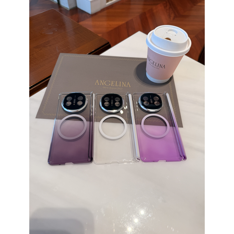 适用于华为Matex5透明渐变磁吸中轴镜头保护折叠手机壳 不发黄