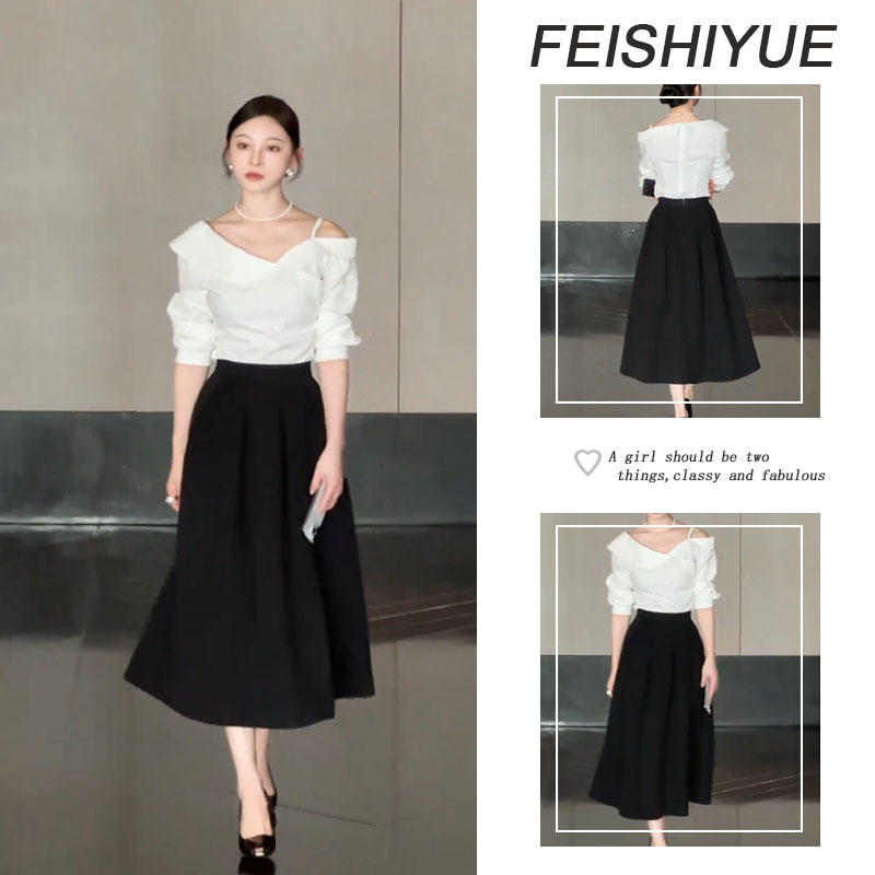 温柔系穿搭女2025秋季新款气质通勤上衣百搭休闲半身裙两件套