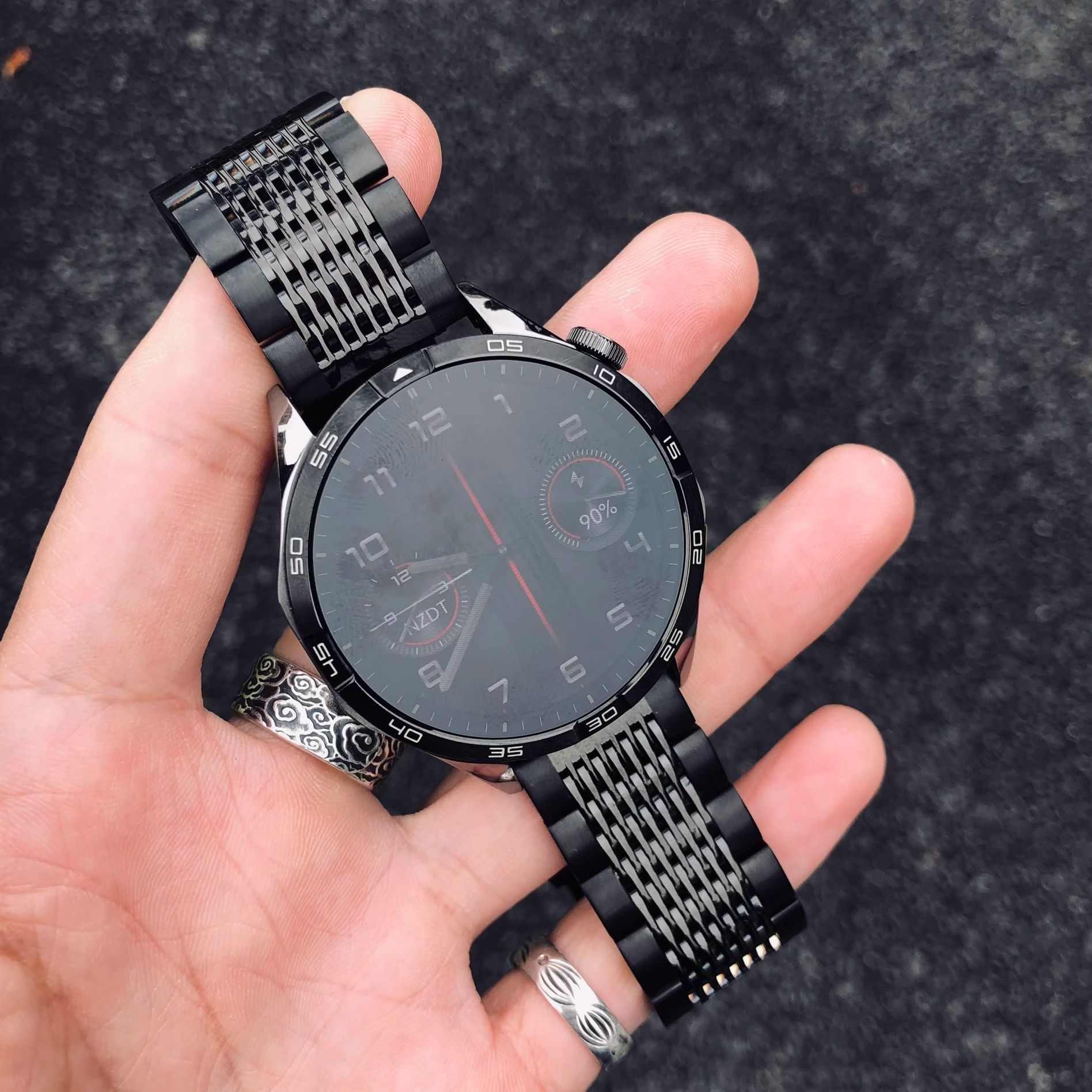 卡客风暴 链式15珠适用华为手表GT5表带GT4不锈钢watch3小米金属