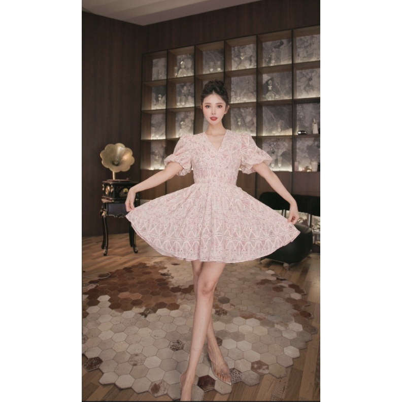 六爻定制 法式气质名媛显瘦优雅时尚连衣裙 80143