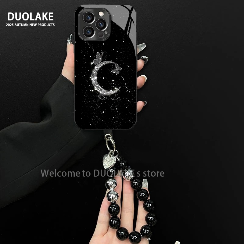 适用于苹果/oppo/华为/vivo/小米璀璨月光电镀玻璃手链防摔手机壳