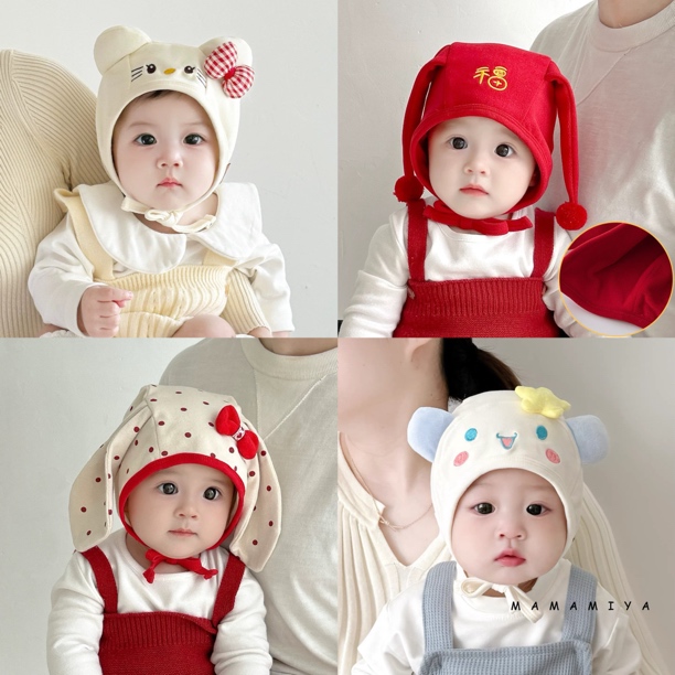 女宝宝帽子春秋款可爱超萌护耳帽婴儿秋冬外出防风帽婴幼儿包头帽