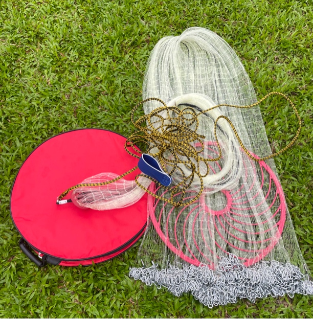 钢拉丝飞盘链条手抛网捕鱼结实耐用拉力十足（带包）