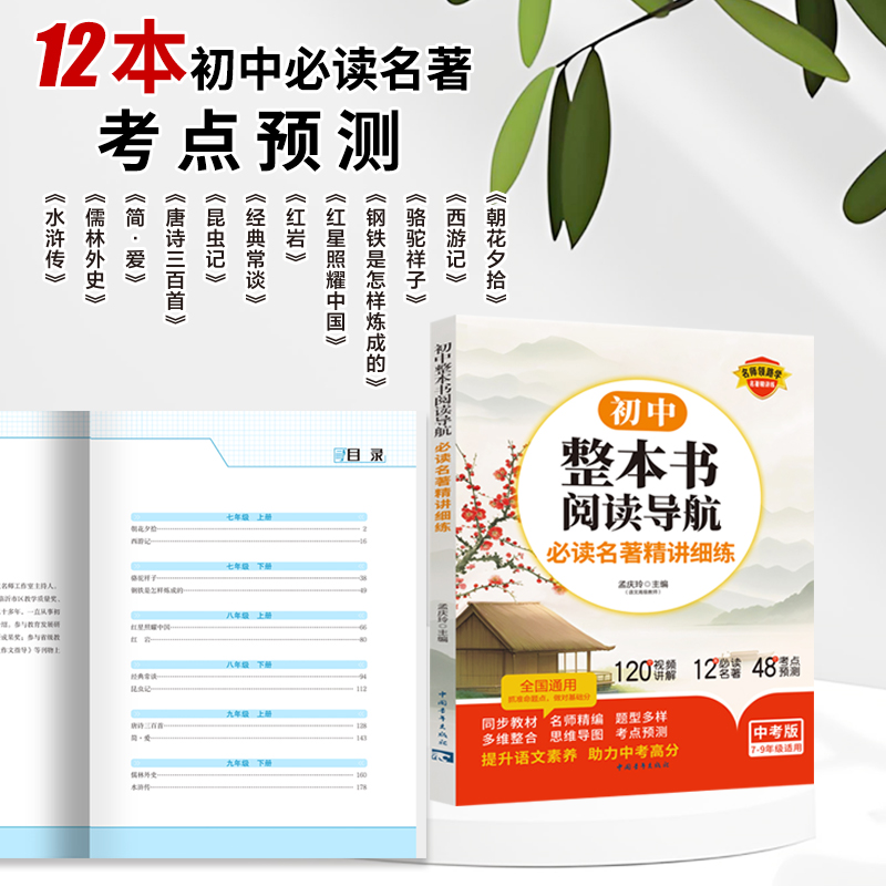 初中整本书阅读导航必读名著精讲细练中考必考必背名著精讲一本通