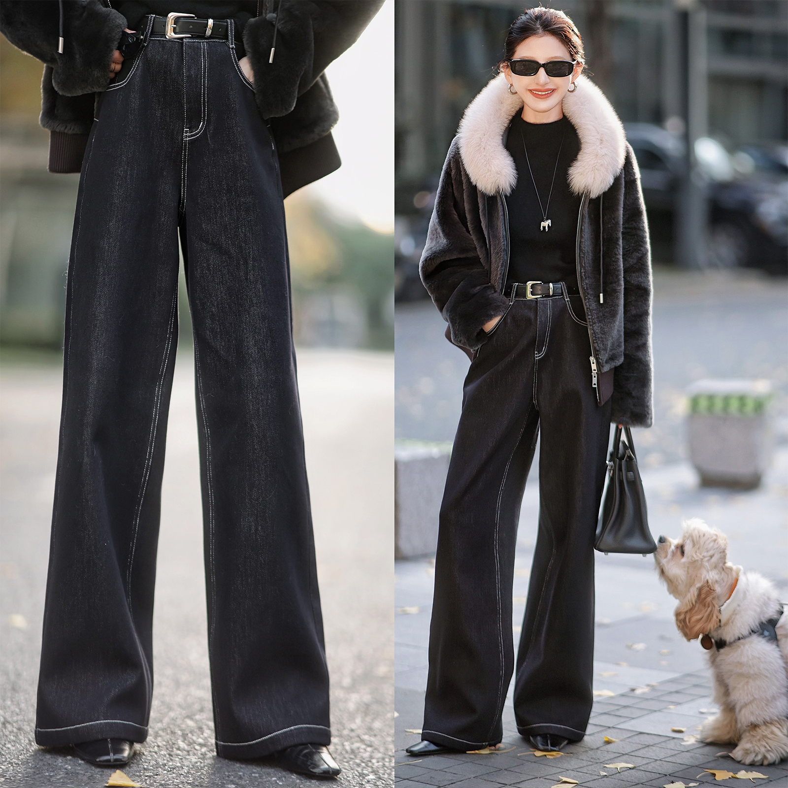 【赵大喜】团宠牛仔裤 | 颜色太好看了！棉*天丝/加绒！有腰带