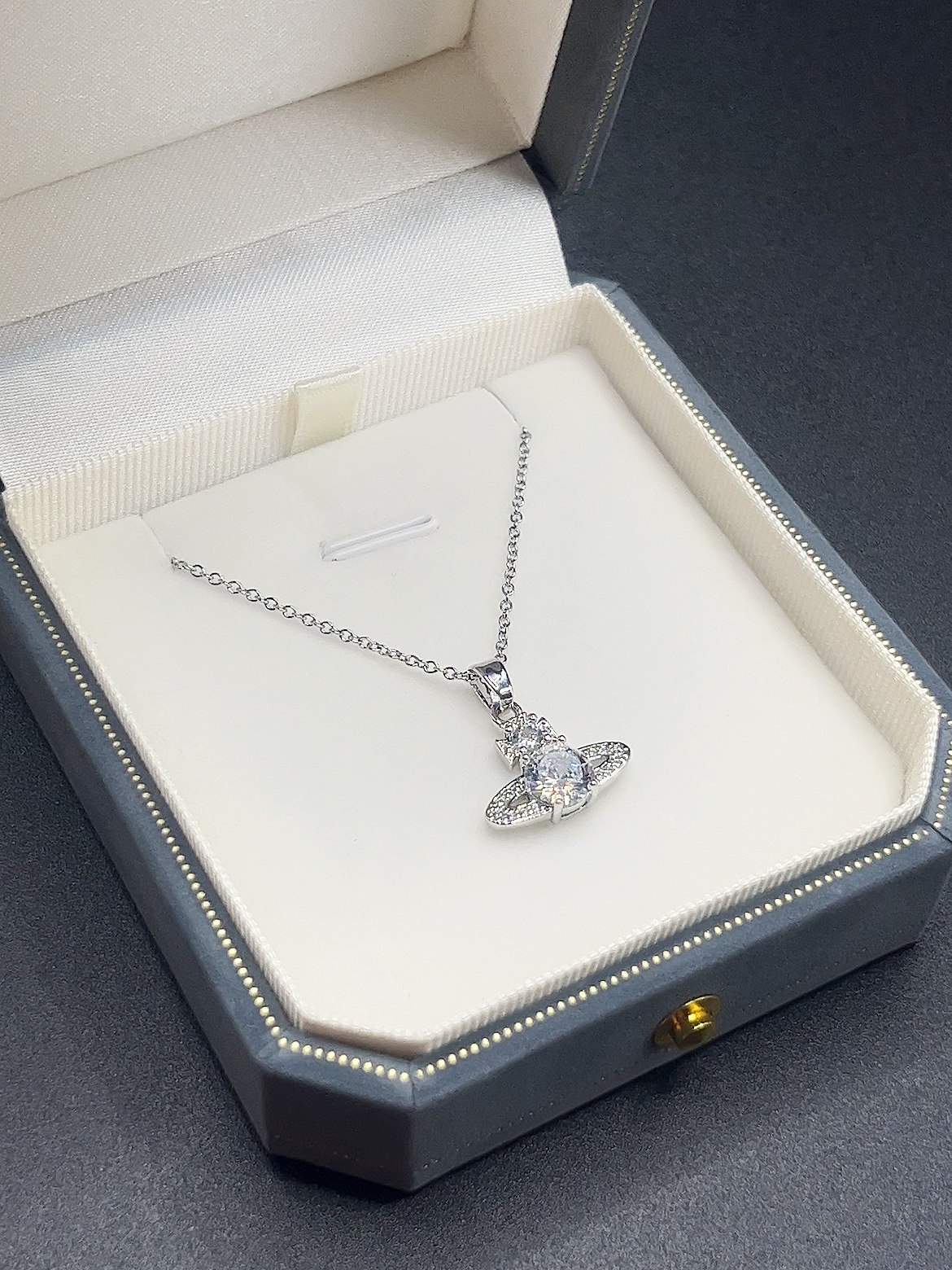 纯铜锆石项链 星球土星小众设计高档锆石锁骨爆款ins风项链轻奢