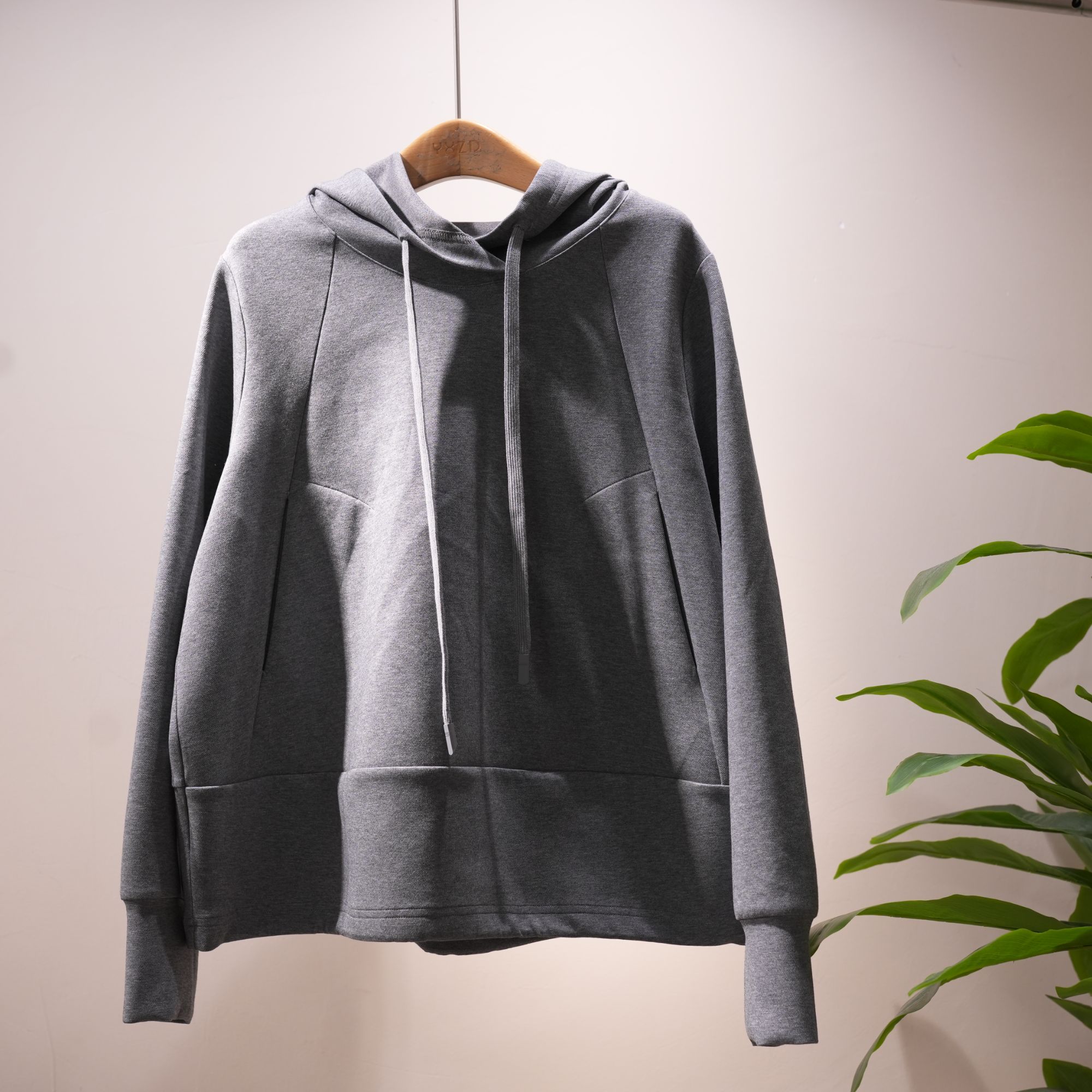 一席之地2025秋冬新款休闲百搭通勤纯色针织套头连帽宽松慵懒卫衣