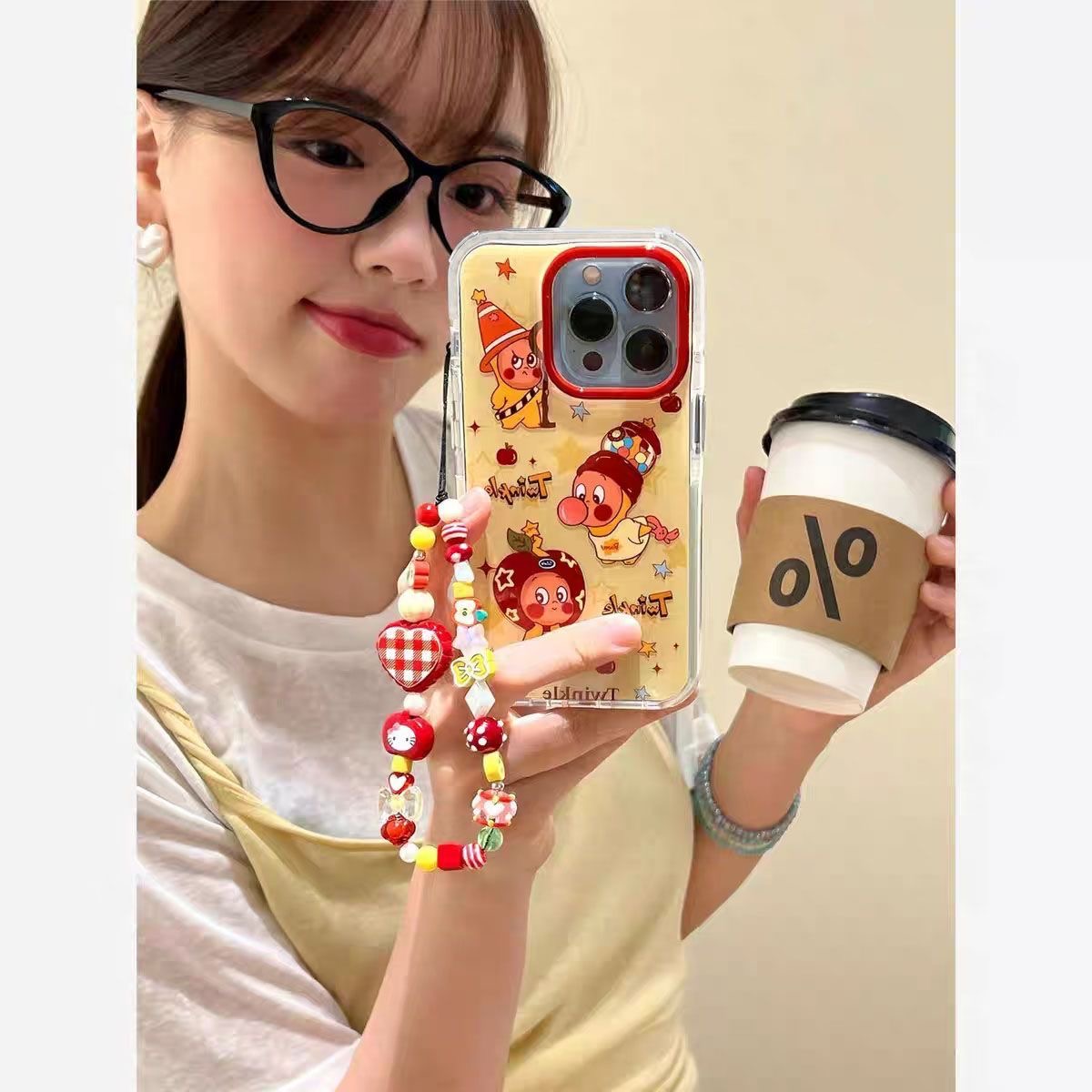 卡通星星小人插画适用苹果16Promax大孔手机壳vivo华为oppo小米15