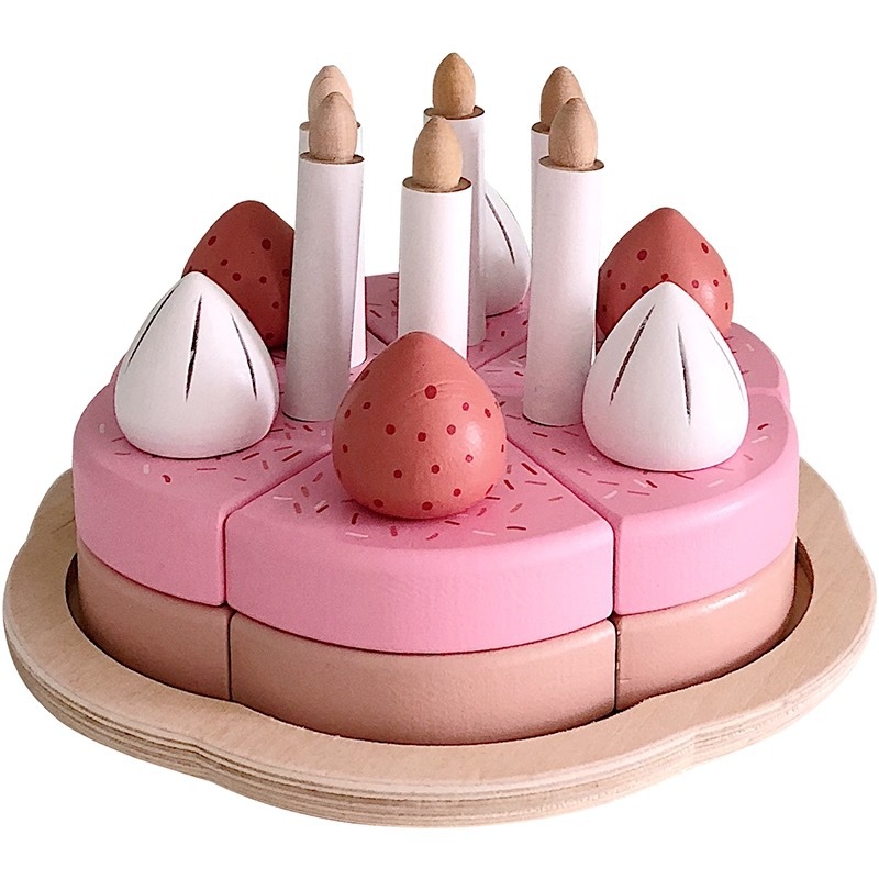 木制磁性仿真生日蛋糕切切儿童过家家厨房玩具宝宝礼物3-8岁男女