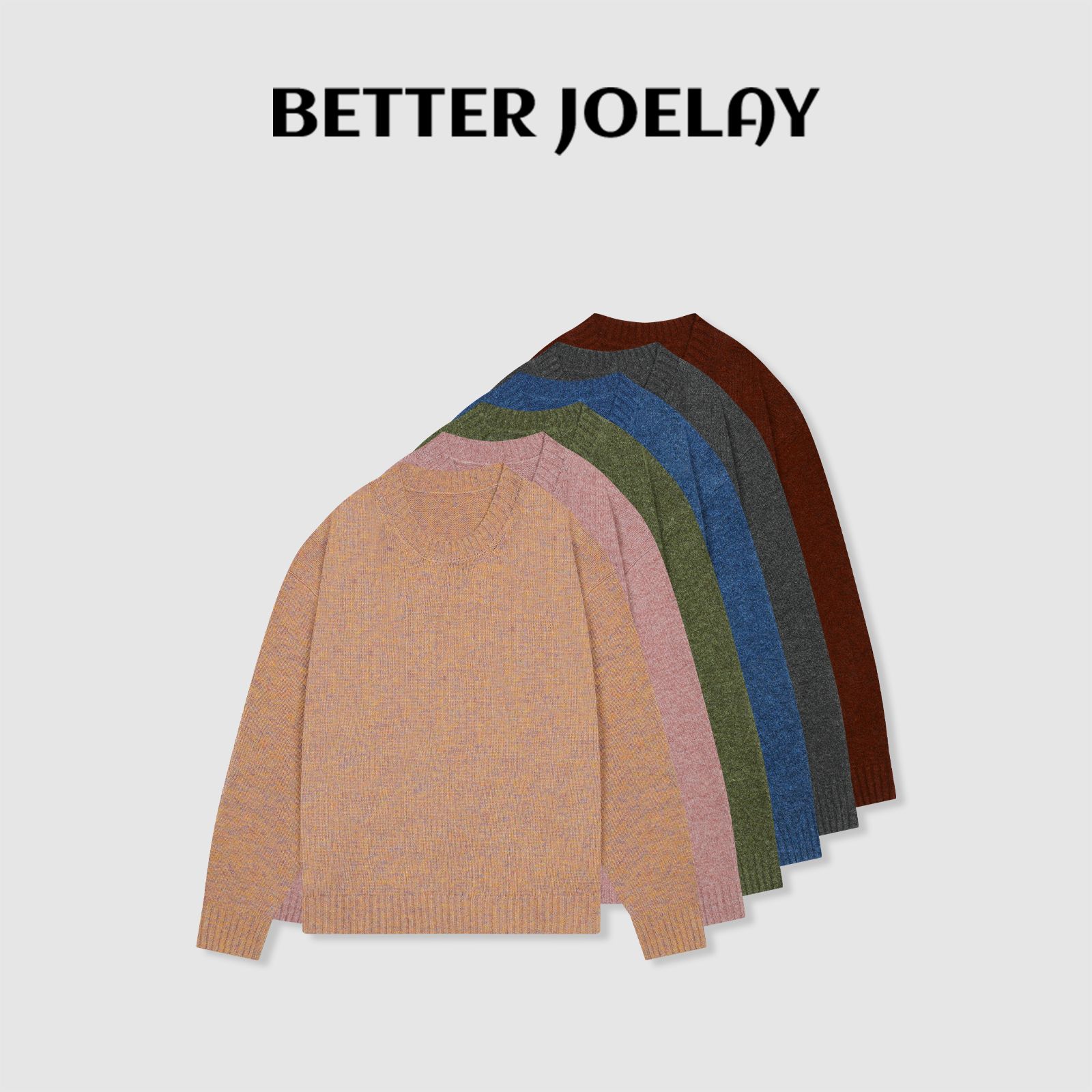 BETTER JOELAY-【多彩圆领】时尚针织毛衣套头款个性慵懒LL6235