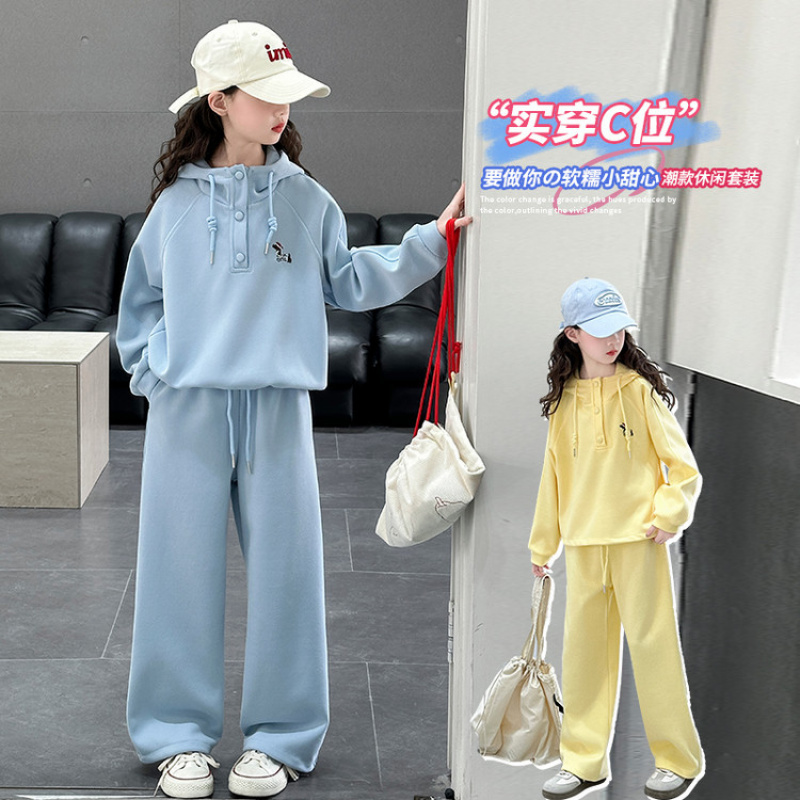 女童秋装2025新款小宝宝中大童韩版洋气儿童装百搭潮休闲女孩秋季