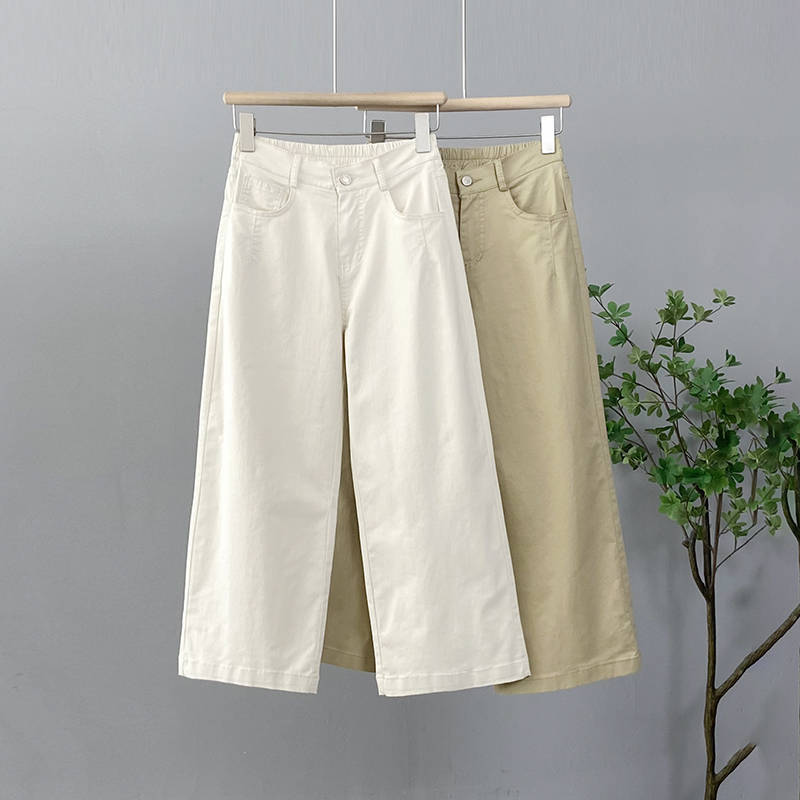 直筒裤女夏季新款高腰显瘦百搭宽松薄款窄版阔腿裤九分休闲奶奶裤