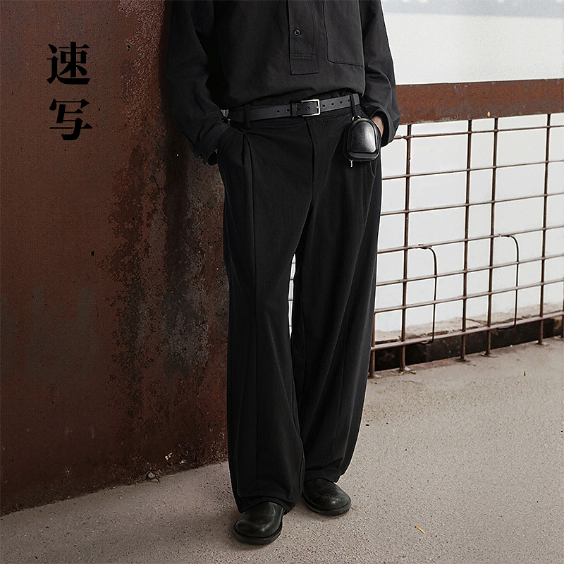 【商场同款】速写男装2025秋新品针织休闲裤宽松阔腿裤潮9P7E14160