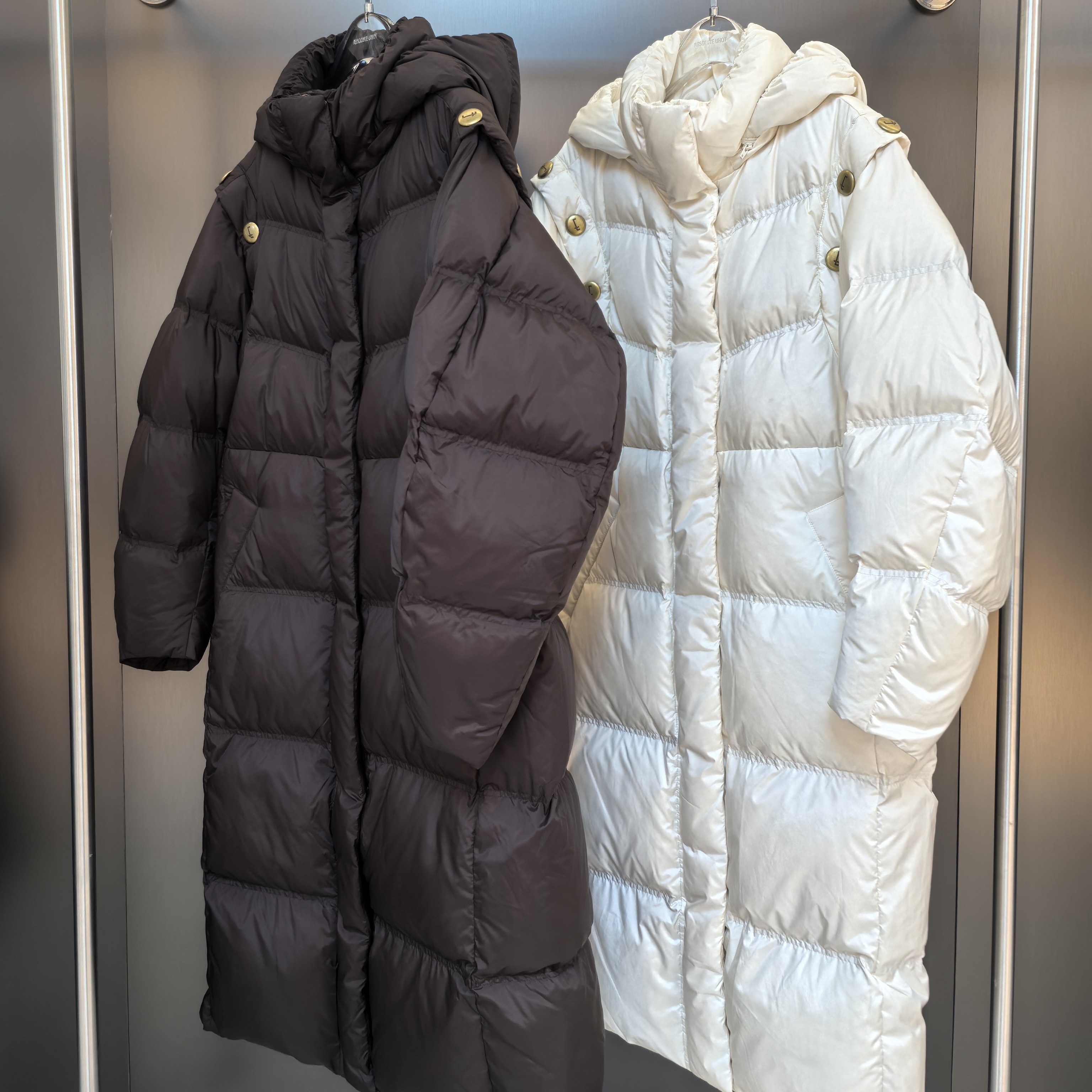 EOEZ鹅绒服2025冬季新款EZY7063 长款羽绒服鹅绒服连帽羽绒服