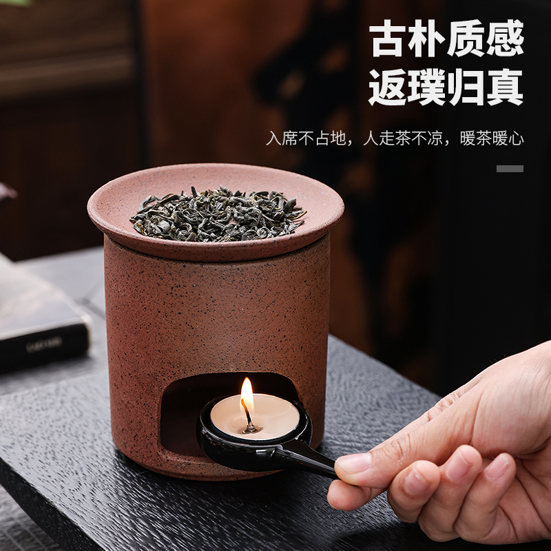 粗陶烤茶炉家用蜡烛加热茶叶提香器陶瓷炒茶醒茶器茶道零配件清仓