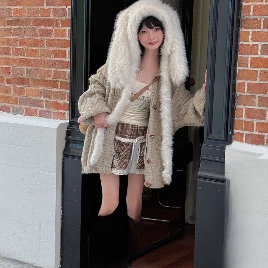 毛绒可爱加厚护耳防寒甜美少女耳朵帽子冬天毛茸茸保暖围巾帽子