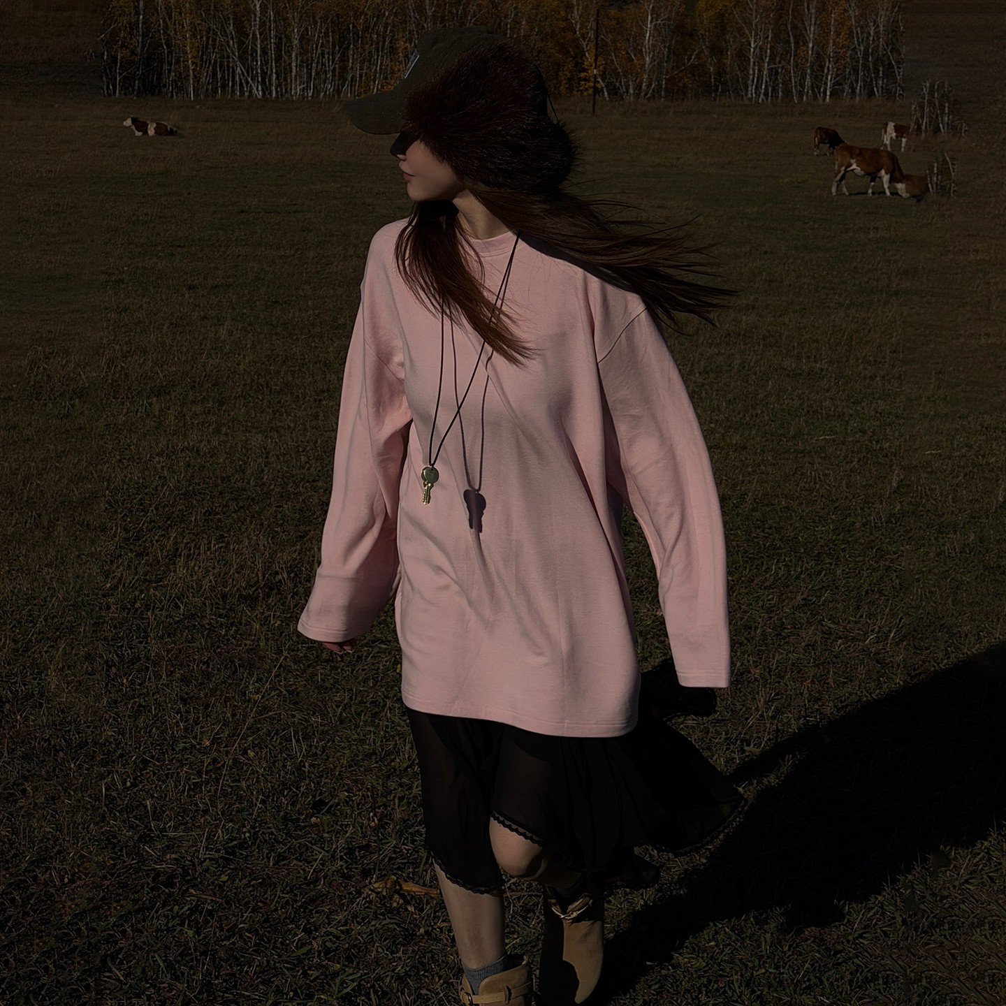 【CHUMINGMING】《粉米》超糯素色长袖T恤LX2585