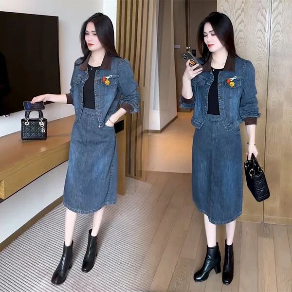 【有运费险】秋季新款休闲时尚穿搭洋气显瘦不挑人牛仔长袖套装129