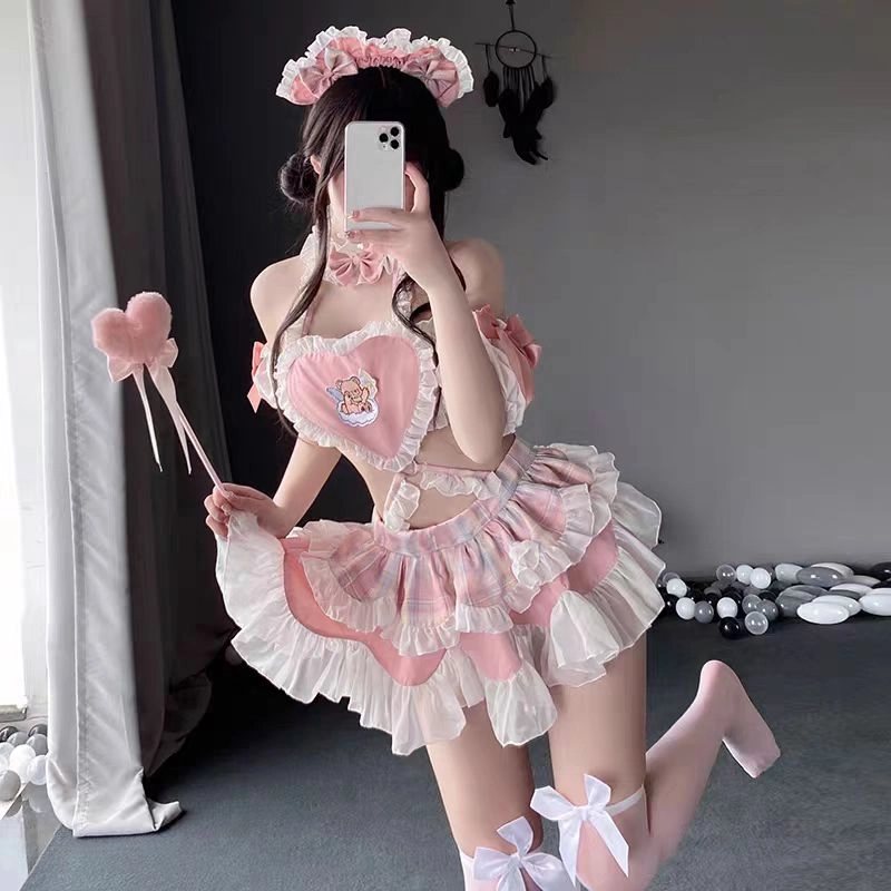 lolita洛丽塔睡裙萌萌小熊动漫情侣性感甜美软妹纯欲风显瘦战袍