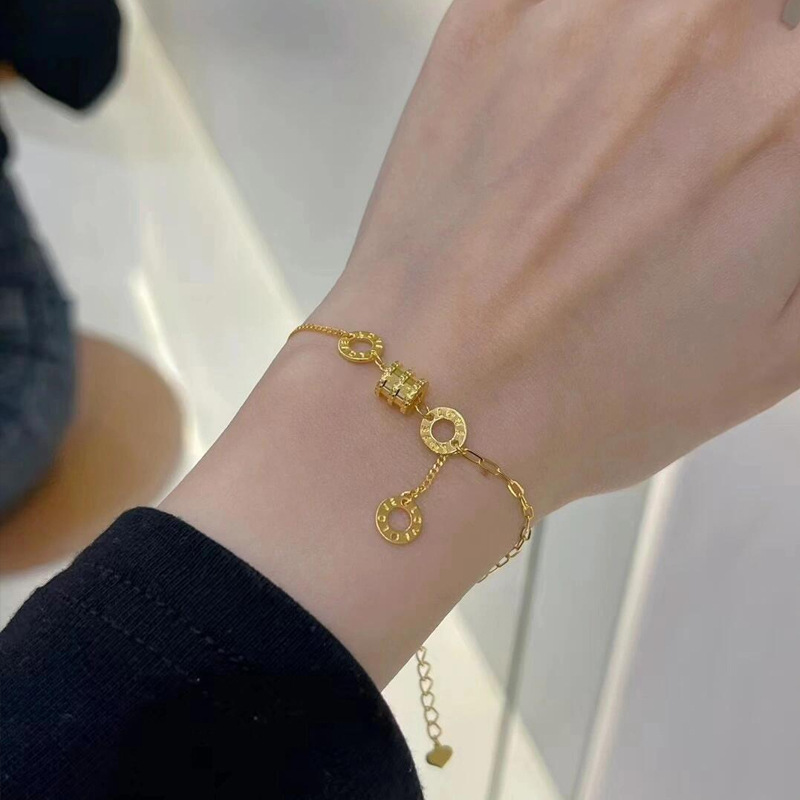 钛钢手链 新中式转运珠小蛮腰手链女新款轻奢小众精致设计感首饰