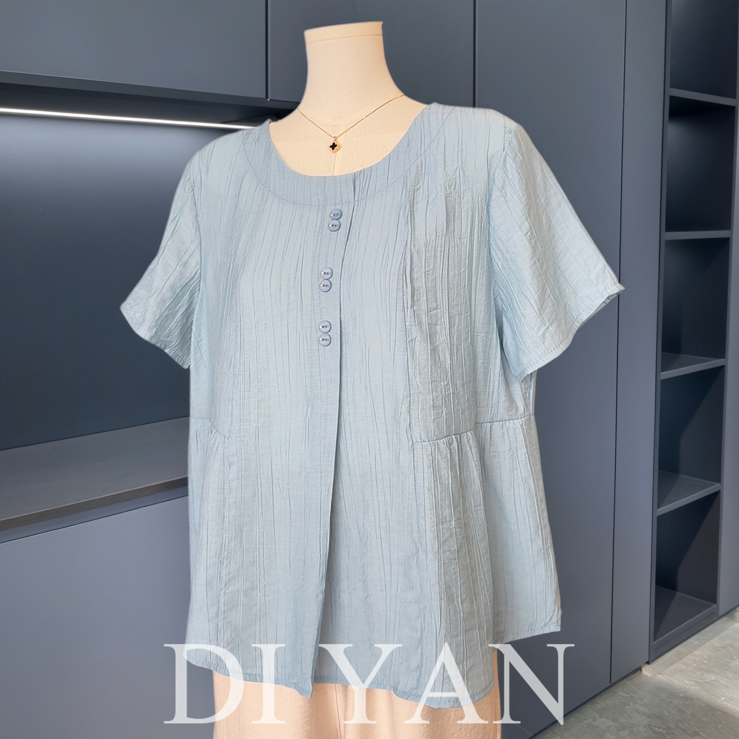 2025新款妈妈装夏装短袖t恤洋气中老年女装棉麻时尚休闲上衣50岁