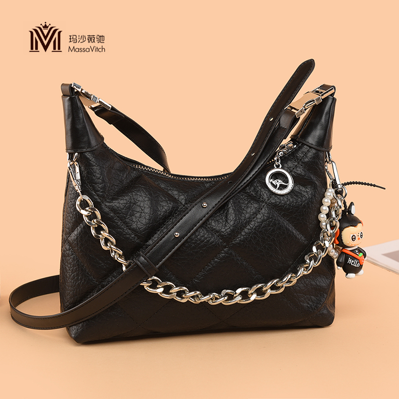 今年流行新款女士菱格链条包时尚百搭潮流单肩腋下包高级感通勤包