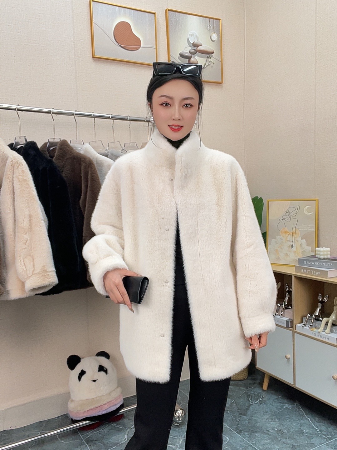 【立领衣长70厘米】新款环保毛仿貂绒秋冬洋气女外套保暖气质百搭