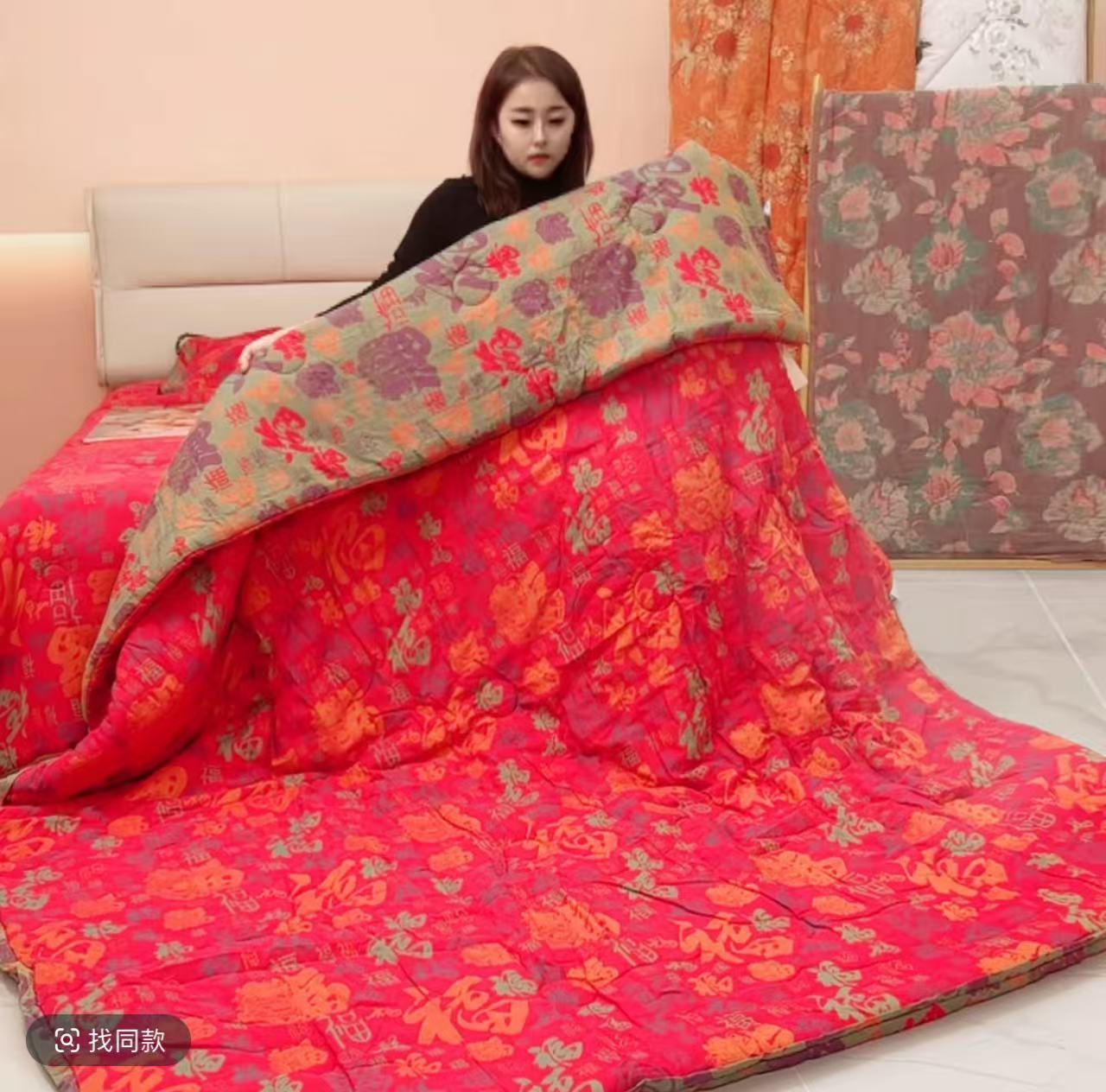 【端午节送礼百福被】2米×2.3米夏凉被空调被纯棉双层纱夏被奢华