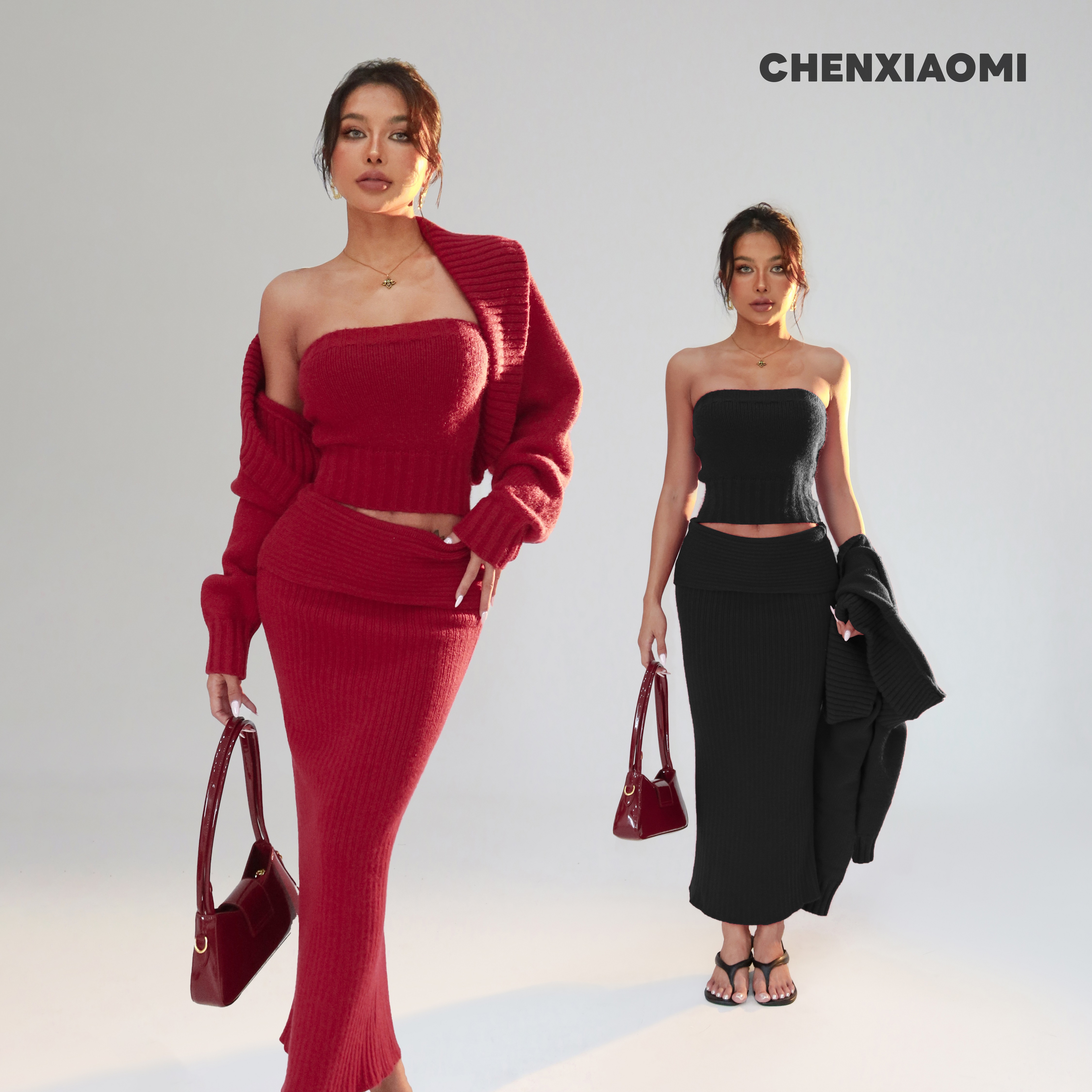 【蜜蜜家】奶芙草莓 欧美辣妹抹胸/半身裙/外套 25/M098/M099/M100