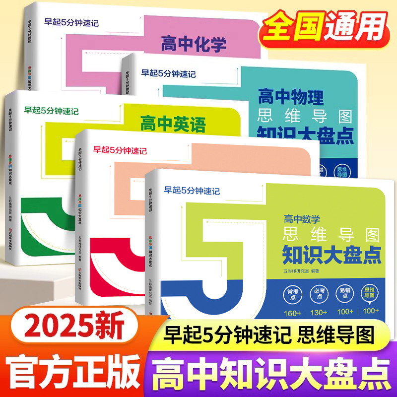 高中知识大盘点思维导图5分钟速记数学 张老师2025高考资料书