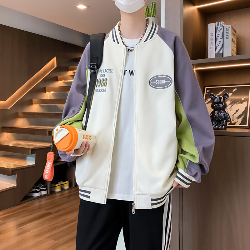 青少年学生棒球服外套男生2025春秋新款潮牌宽松大童帅气休闲夹克