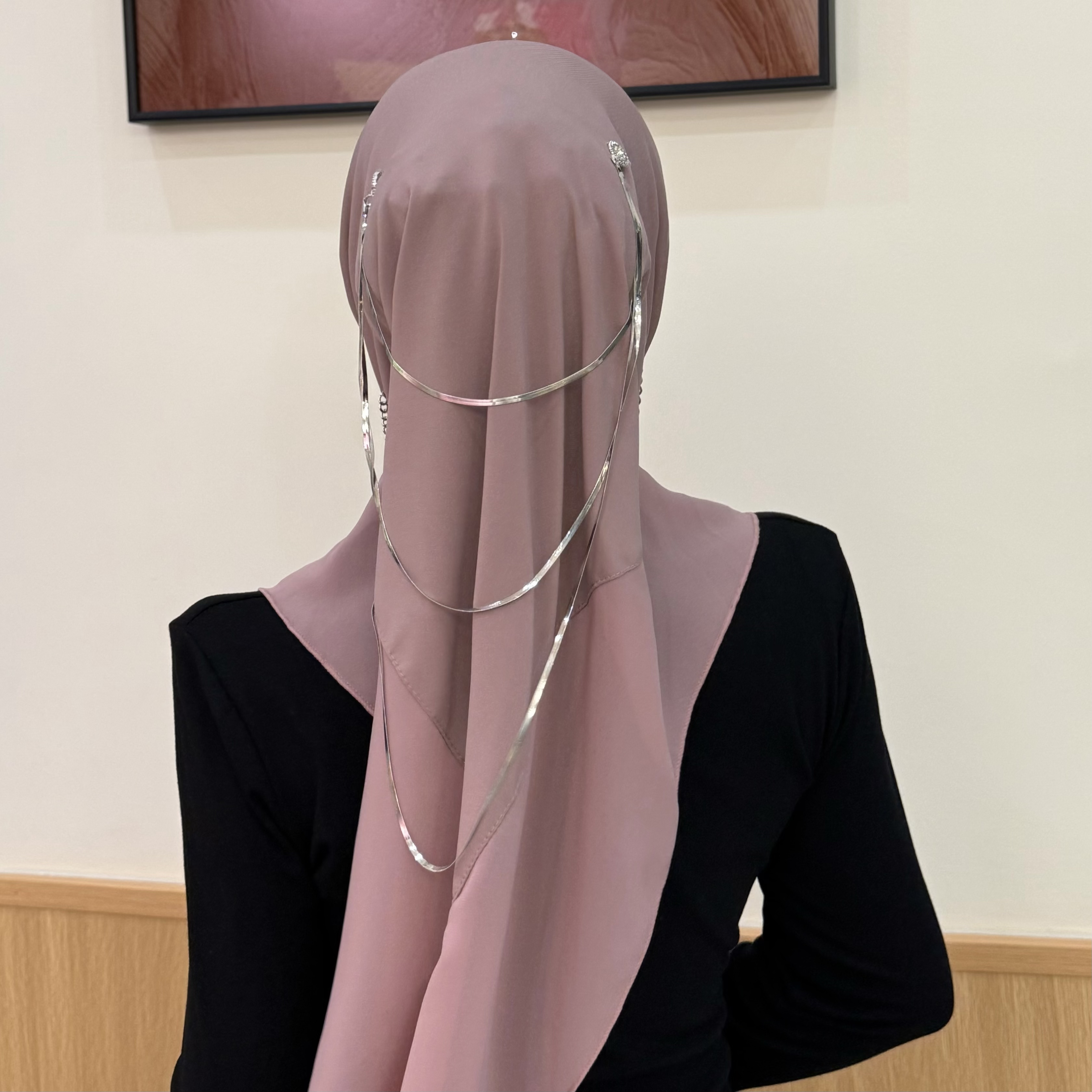 柯儿·蛇骨链条设计款女士燕尾套头纱巾【SF87】