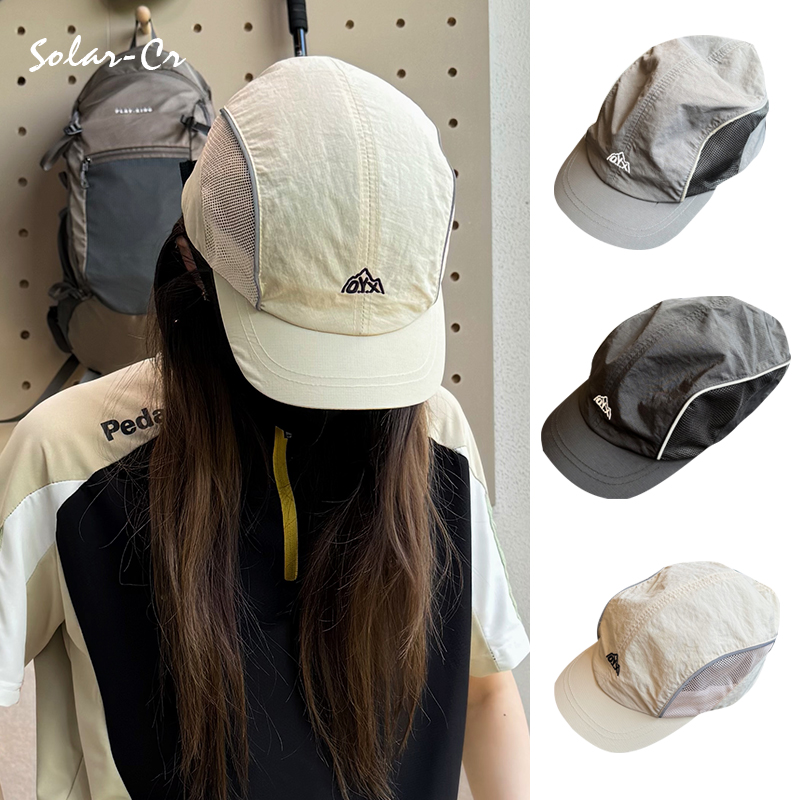 夏季男女休闲短檐运动帽棒球帽户外网眼登山帽子速干机能鸭舌帽