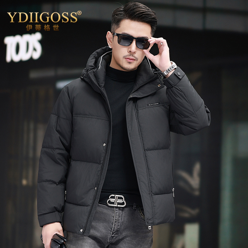 YDIIGOSS男士羽绒服冬季新款加厚保暖防风冬装外套时尚连帽休闲上